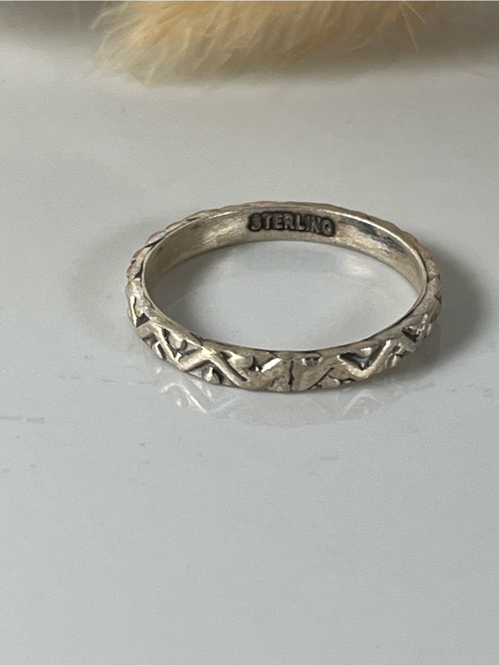 Solid Sterling Silver Dainty Stacker Band Ring Size 7 - Picture 4 of 7